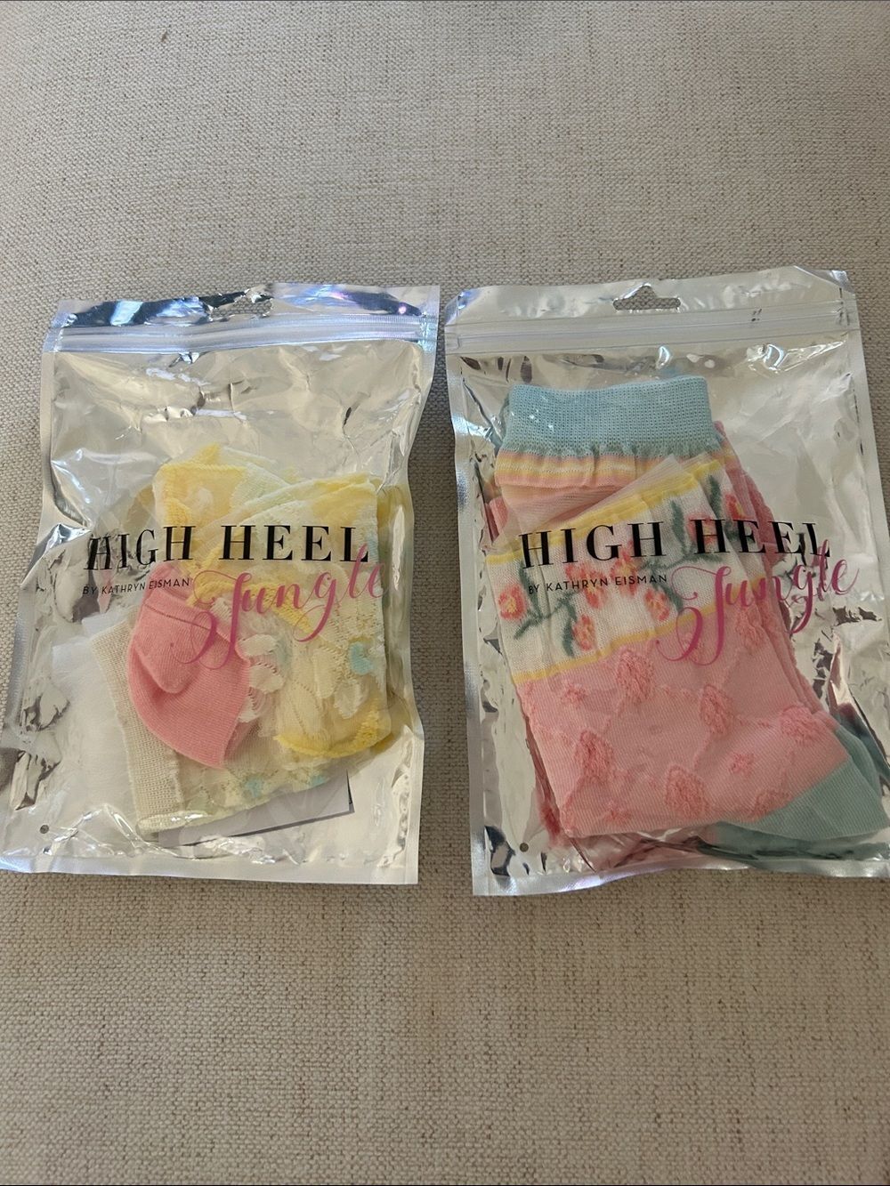 HIGH HEEL JUNGLE BUNDLE TWO PAIR
Dream Sheer Crew Socks - Cream & Yellow, NWT